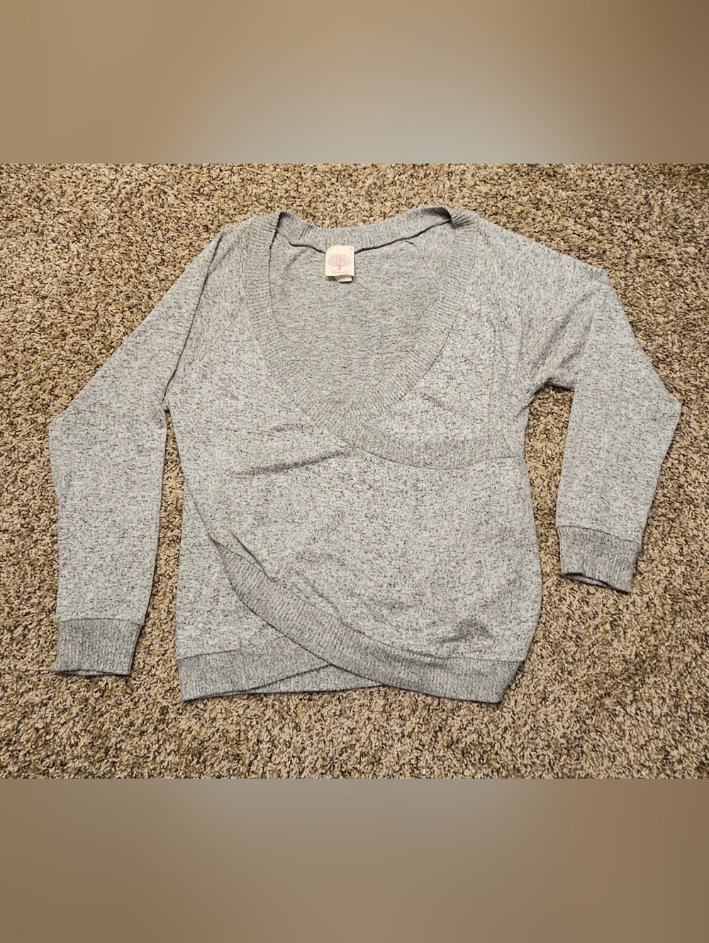 Freeloader Women's Heather Gray V-Neck Wrap Sweater